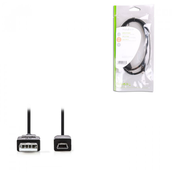 USB 2.0 Cable A Male-Mini 5-pin Male 1.0m Black