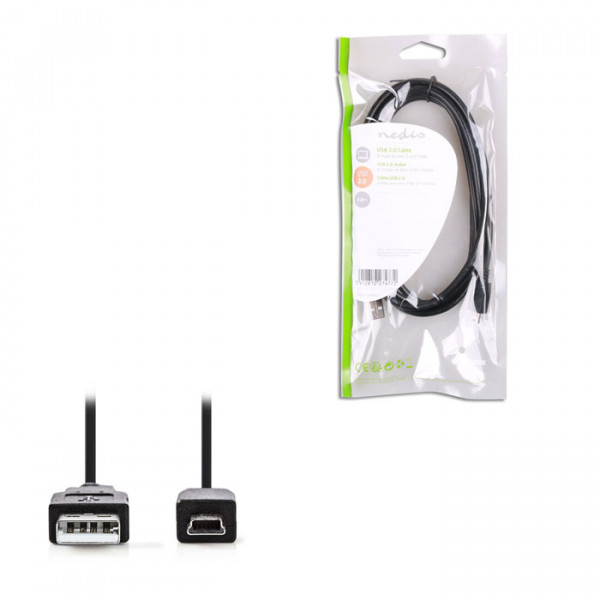 USB 2.0 Cable A Male-Mini 5-pin Male 2.0m Black