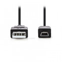 USB 2.0 Cable A Male-Mini 5-pin Male 2.0m Black