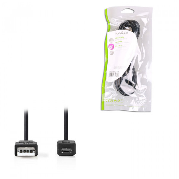 USB 2.0 Cable A Male-Micro B Male 2.0m Black