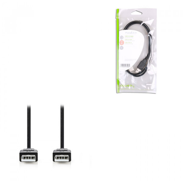 USB 2.0 Cable A Male-A Male 1.0m Black