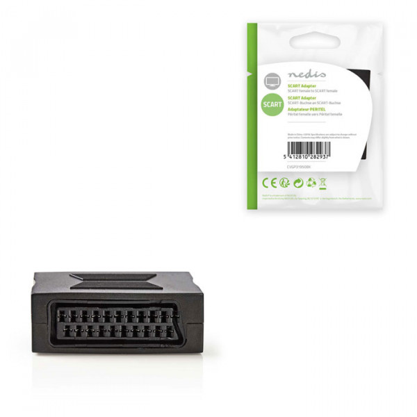 SCART Adapter SCART Female-SCART Female Black