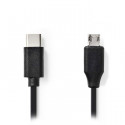 USB 2.0 Cable Type-C Male-Micro B Male 1.0m Black