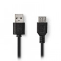 USB 2.0 Cable A Male-A Female 0.2m Black