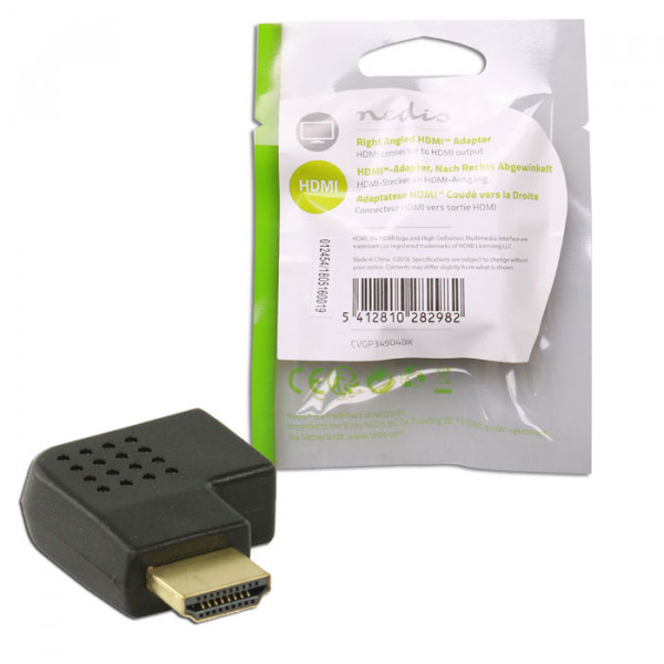 HDMI Adapter HDMI Connector-HDMI Female Right Angled Black