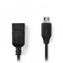 USB 2.0 On-the-go Cable Micro B Male-A Female 0.2 m Black