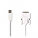 Mini DisplayPort - DVI Cable Mini DisplayPort Male - DVI-D 24+1-Pin Male 2.0m White