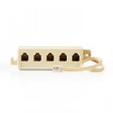 Telecom Cable RJ11 Male - 5x RJ11 Female 2.0m Ivory