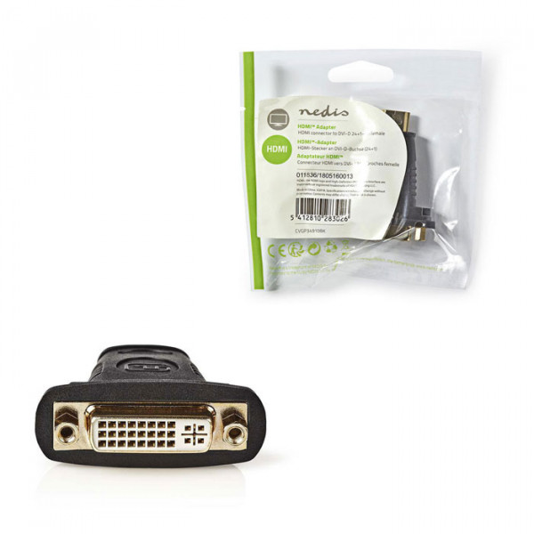 HDMI - DVI Adapter HDMI Connector - DVI-D 24+1-pin Female Black