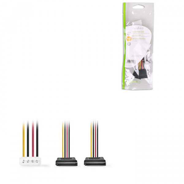 Internal Power Cable Molex Male - 2x SATA 15-pin Female 0.15 m Various.