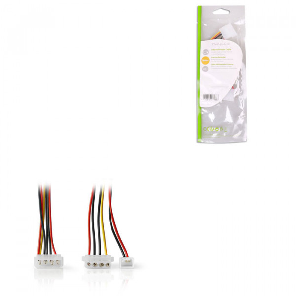 Internal Power Cable Molex Male - Molex Female + 3-pin Fan Power 0.15 m Various