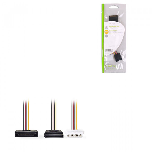 Internal Power Cable SATA 15-pin Male - SATA 15-pin Female + Molex Female 0.15m Various