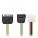 Internal Power Cable SATA 15-pin Male - SATA 15-pin Female + Molex Female 0.15m Various