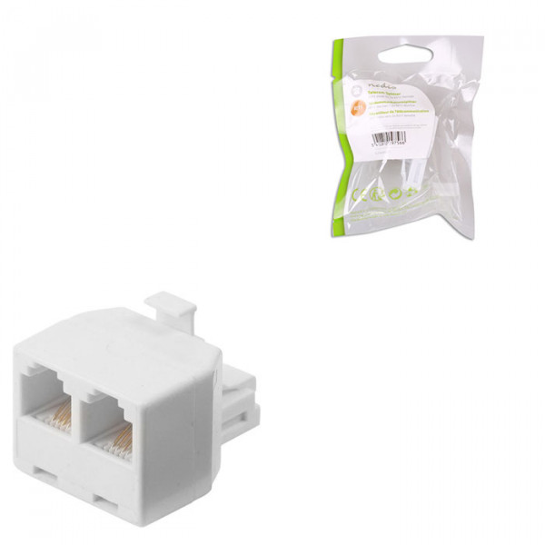 Telecom Splitter RJ11 Male - 2x RJ11 Female White