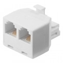 Telecom Splitter RJ11 Male - 2x RJ11 Female White