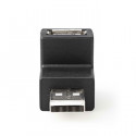 USB 2.0 Adapter A Male-A Female 90° Angled Black