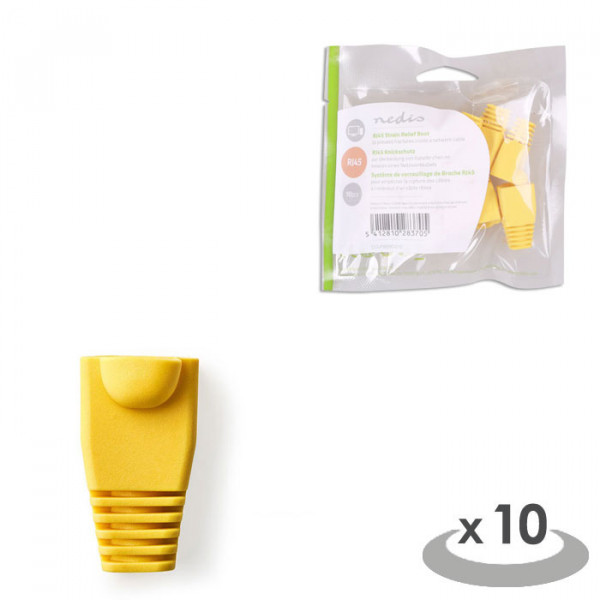 Strain Relief Boot for RJ45 Network Connectors -10 pieces Yellow