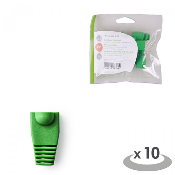 Strain Relief Boot for RJ45 Network Connectors -10 pieces Green