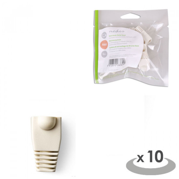 Strain Relief Boot for RJ45 Network Connectors -10 pieces White