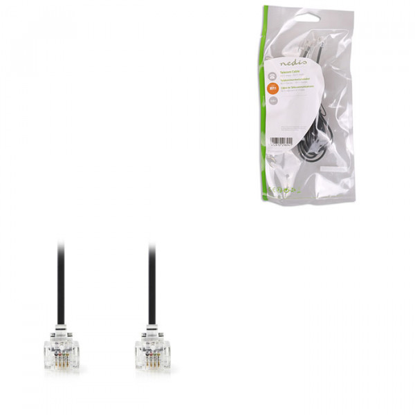 Telecom Cable RJ11 Male - RJ11 Male 2.0 m Black