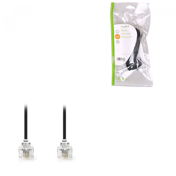 Telecom Cable RJ11 Male - RJ11 Male 5.0 m Black