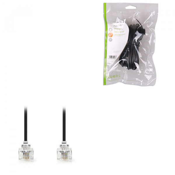 Telecom Cable RJ11 Male - RJ11 Male 10.0 m Black