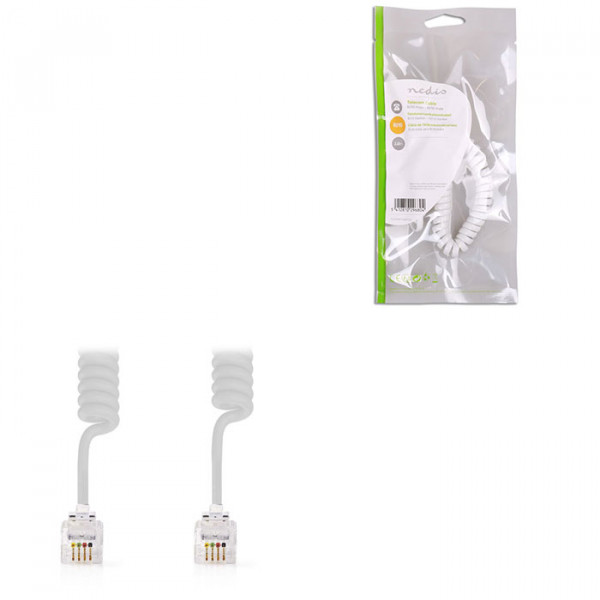 Telecom Cable RJ10 Male - RJ10 Male 2.0 m White