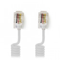 Telecom Cable RJ10 Male - RJ10 Male 2.0 m White