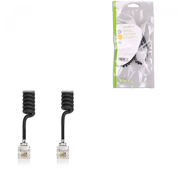 Telecom Cable RJ10 Male - RJ10 Male 2.0 m black