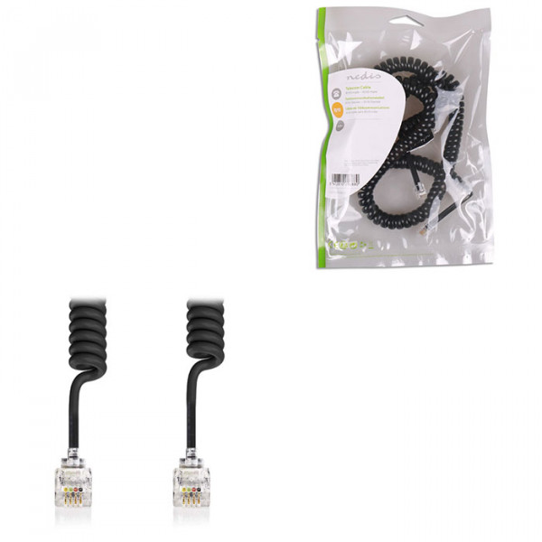 Telecom Cable RJ10 Male - RJ10 Male 5.0 m black