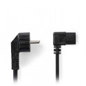 Power Cable Schuko Male Angled - IEC-320-C13 Angled 5.0m Black
