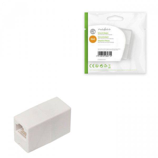 Cat 5 Network Adapter RJ45 Female - RJ45 Female White