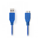 USB 3.0 Cable A Male - Micro B Male 5.0m Blue