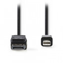 Mini DisplayPort - DisplayPort Cable Mini DisplayPort Male-DisplayPort Male 2.0m Black