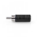 Mono Audio Adapter RCA Male - 3.5 mm Female 10 pieces Black