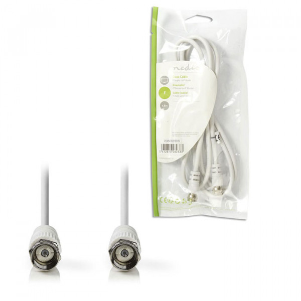 Satellite & Antenna Cable F Male - F Male 1.5 m White