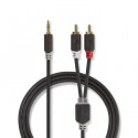 Stereo Audio Cable 3.5 mm Male - 2x RCA Male 0.5m Anthracite