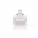 Network Connector RJ45 Male - For Solid Cat 5 UTP Cables 10 pieces Transparent