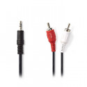 Stereo Audio Cable 3.5 mm Male - 2x RCA Male 1.5 m Βlack