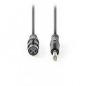 Unbalanced XLR Audio Cable XLR 3-pin Female - 6.35 mm Male 3.0 m Grey