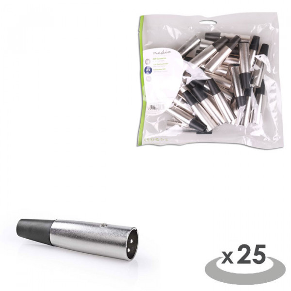 XLR Connector XLR 3-pin Male 25 pieces Metal