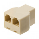 Telecom Splitter RJ11 Female - 2x RJ11 Female Ivory