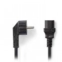 Power Cable Schuko Male Angled - IEC-320-C13 10m Black