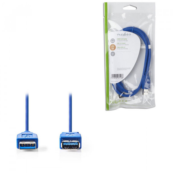 USB 3.0 Cable A Male - A Female 1.0 m Blue