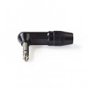 Audio Connector Stereo 6.35 mm Male Angled Black