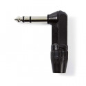 Audio Connector Stereo 6.35 mm Male Angled Black