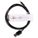 USB 2.0 Cable, USB A Male - Micro B male, 1.0m, Black. 