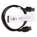 USB 2.0 Cable, USB A Male - USB A Female, 1.0m, Black. 