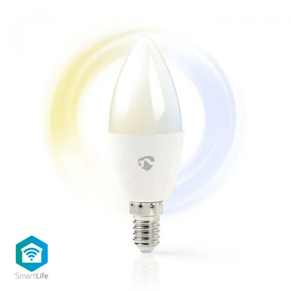 Wi-Fi Smart LED Bulb, Warm to Cool White, E14. 