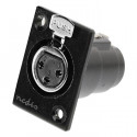 XLR Chassis Mount XLR 3-pin Female Black